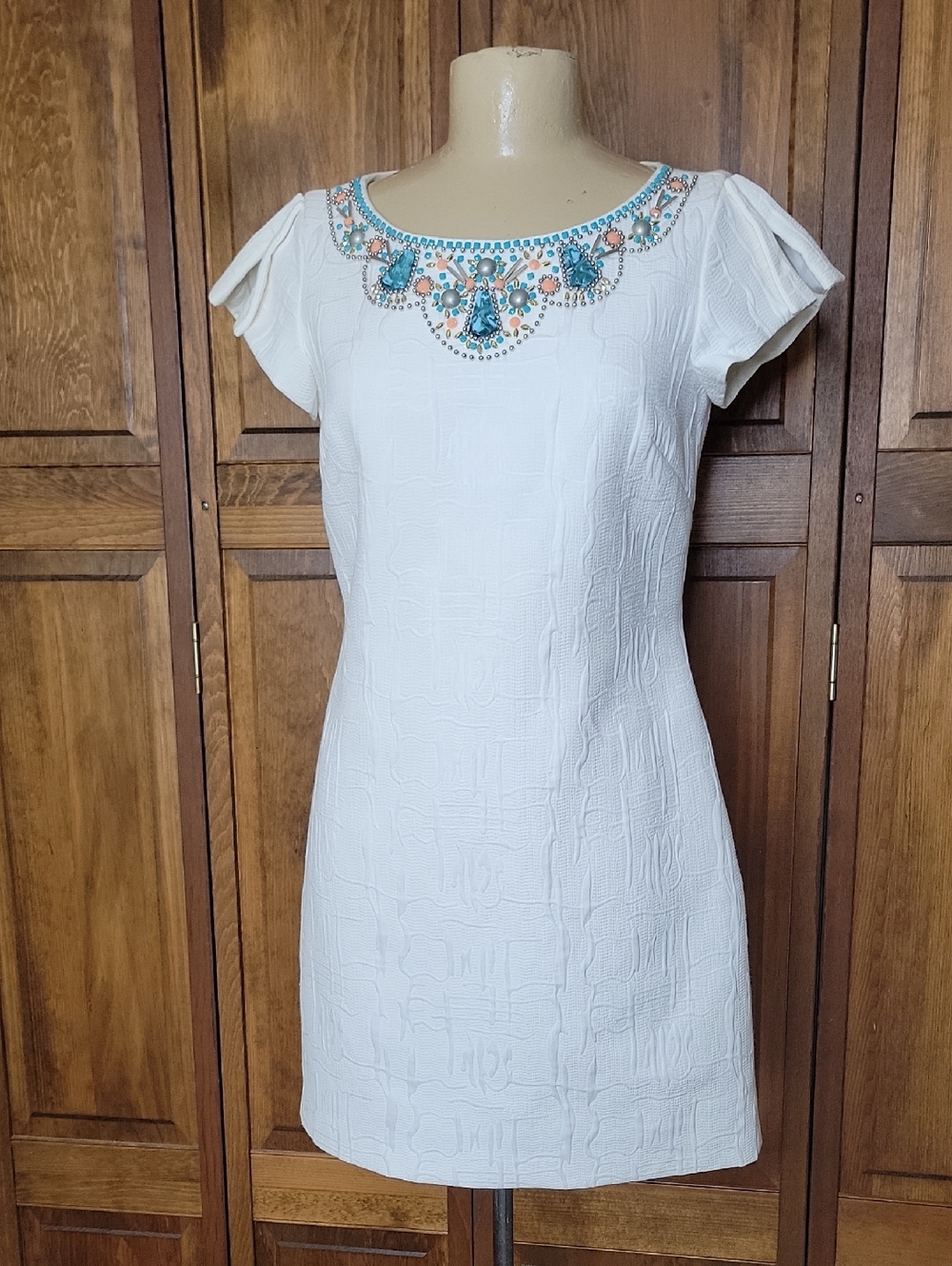Laundry by Shelli Segal NWT Embellished Beaded Sheath Dress Sz 8